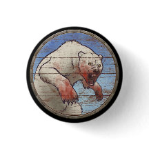 Botón del escudo de Viking - oso polar