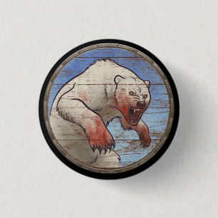 Botón del escudo de Viking - oso polar