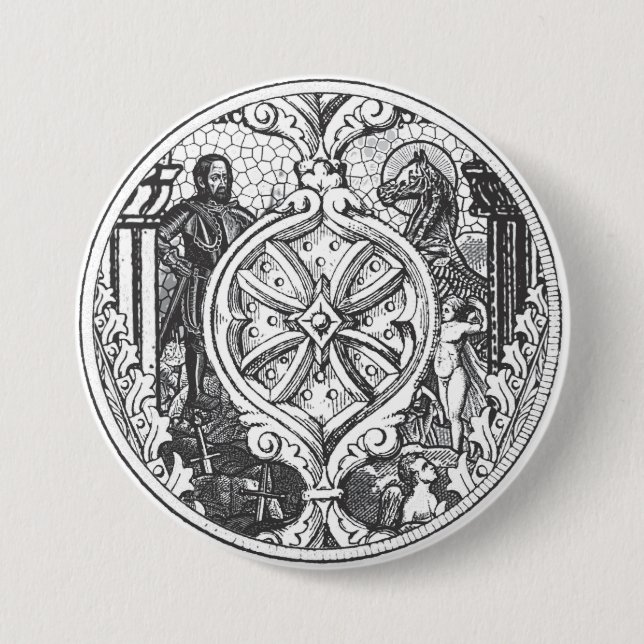 Botón del escudo del vitral de los héroes (Anverso)