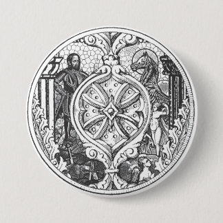 Botón del escudo del vitral de los héroes
