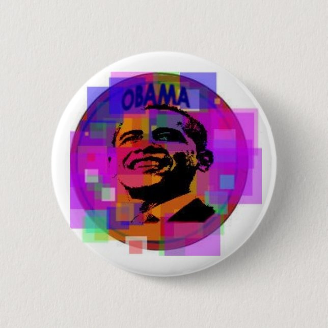 Botón del estilo del vidrio manchado de Obama (Anverso)