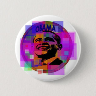 Botón del estilo del vidrio manchado de Obama