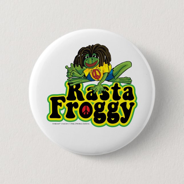 Botón del Froggy de Rasta (Anverso)