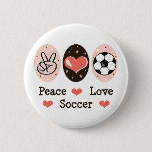 Botón del fútbol del amor de la paz