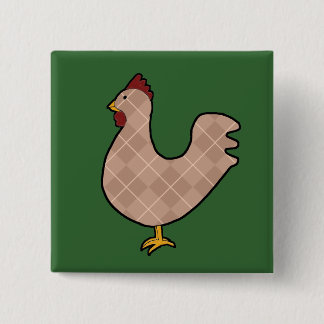 Botón del gallo del arte popular de Argyle