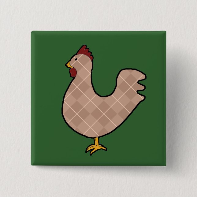 Botón del gallo del arte popular de Argyle (Anverso)