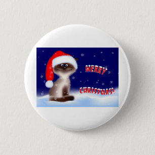 Botón del gatito del navidad