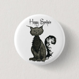 Botón del gato negro de Samhain