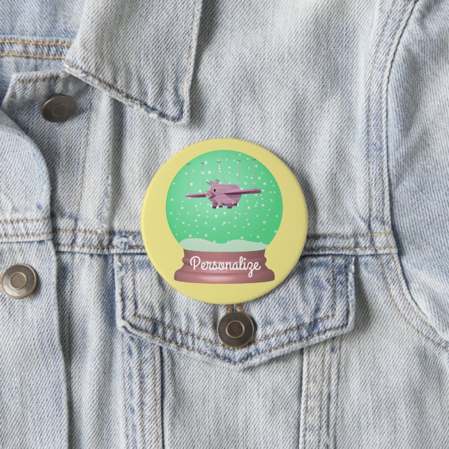 botón del globo de nieve de cerdo volador (In situ)