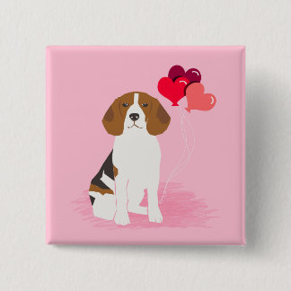 Botón del globo del amor del beagle - botón