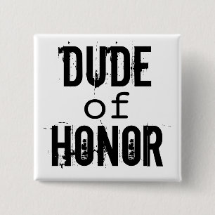 Botón del hombre blanco negro de honor