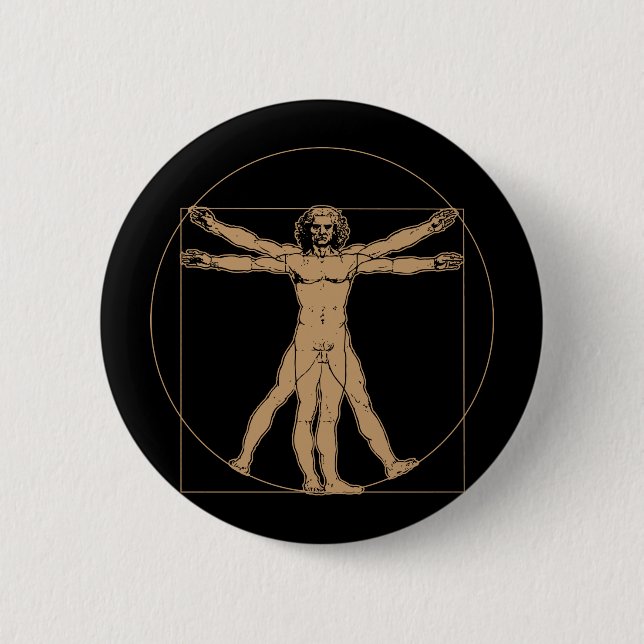Botón del hombre de da Vinci Vitruvian (Anverso)