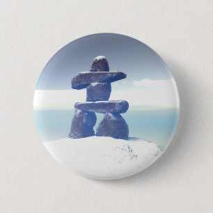 Botón del inukshuk del invierno