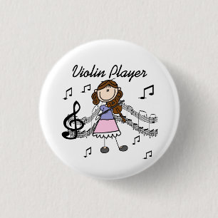 Botón del jugador del violín del chica