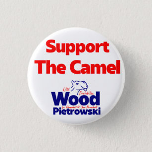Botón del lema del camello de madera y de piano de