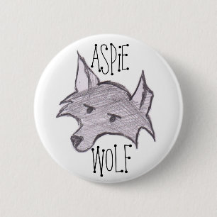 Botón del lobo de Aspie