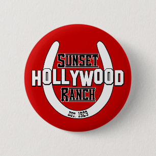 Botón del logotipo del rancho de la puesta del sol