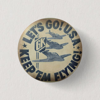 Botón del logotipo del tiempo de guerra de Krupa