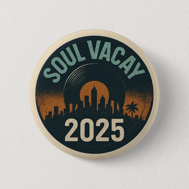 Botón del logotipo Soul Vacay 2025 (Anverso)