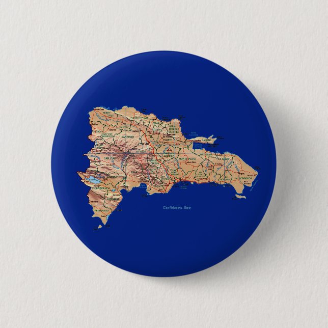 Botón del mapa de la República Dominicana (Anverso)