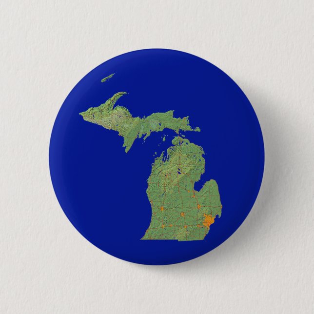 Botón del mapa de Michigan (Anverso)