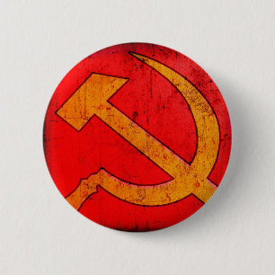 Botón del martillo y de la hoz de URSS del