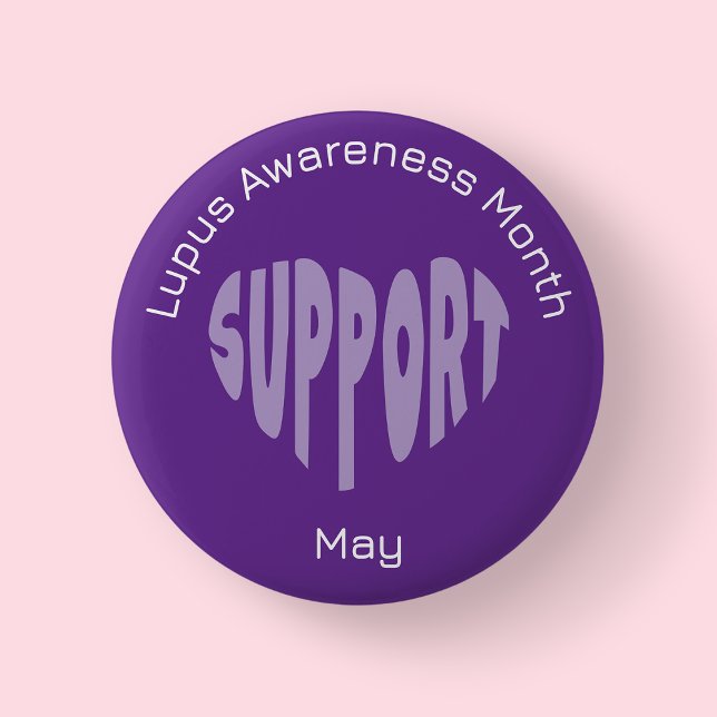 Botón del Mes de Concientización sobre Lupus Púrpu (Lupus Awareness Month)