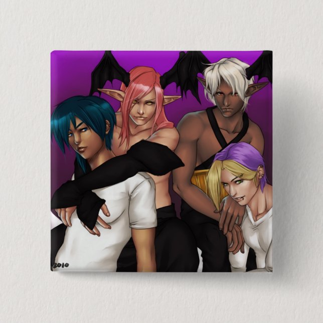 Botón del molde de Redthread (cuadrado) (Anverso)