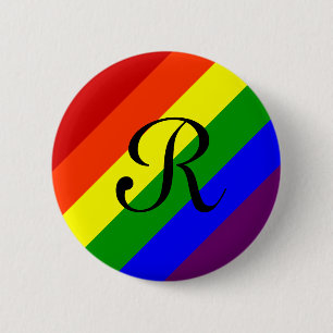 Botón del monograma del arco iris