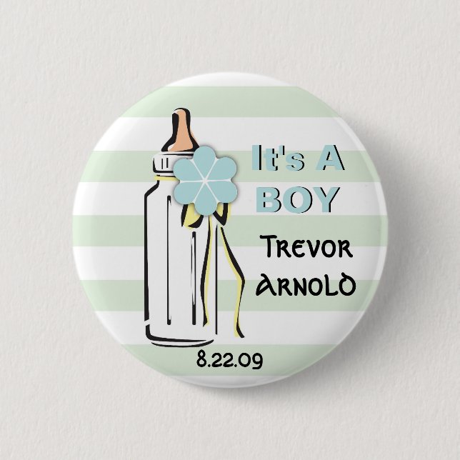 Botón del muchacho de la botella de bebé (Anverso)