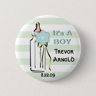 Botón del muchacho de la botella de bebé