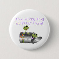 Botón del MUNDO de la RANA del FROGGY