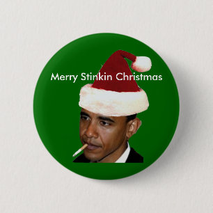 Botón del navidad de Obama (camiseta obama anti d