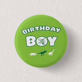 botón del niño de cumpleaños de Dinosaur