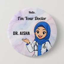 Botón del nombre del médico personalizado del Hija