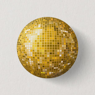 Botón del oro de la bola de discoteca