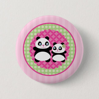 Botón del oso de panda del chica