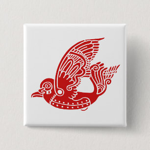 Botón del pájaro de Metallon (rojo)