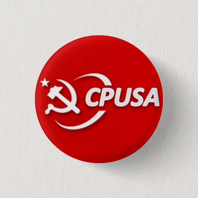 Botón del Partido Comunista (CPUSA) (Anverso)