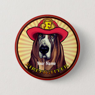 Botón del pasador Hound Dog Firefighter