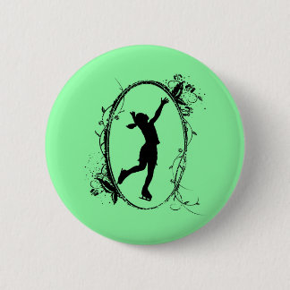 Botón del patinaje artístico - chica verde
