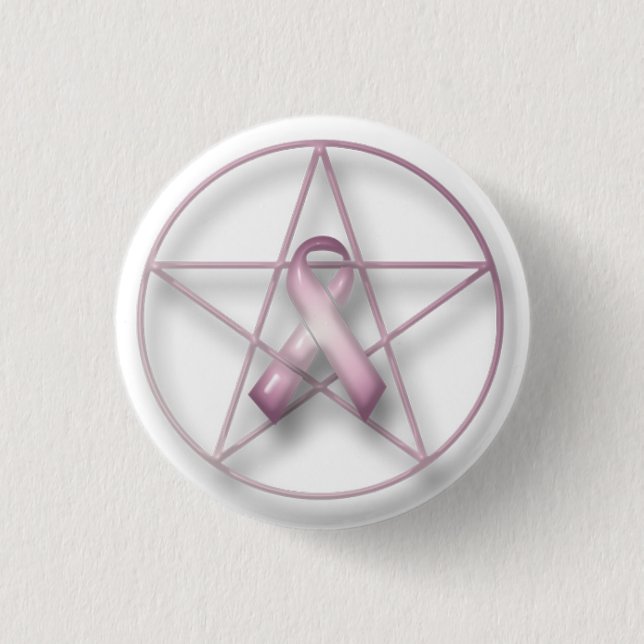 Botón del Pentagram del cáncer de pecho (Anverso)