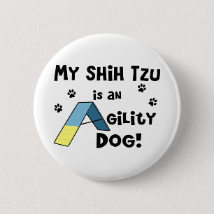 Botón del perro de la agilidad de Shih Tzu