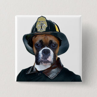 Botón del perro del boxeador del bombero