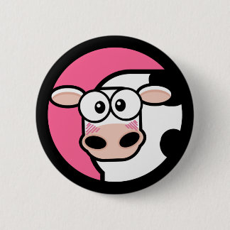Botón del personalizable de la vaca del dibujo