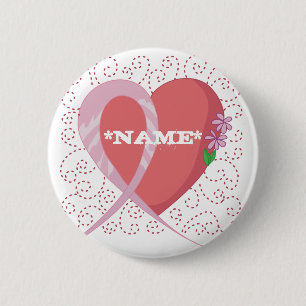 Botón del personalizable del corazón del cáncer