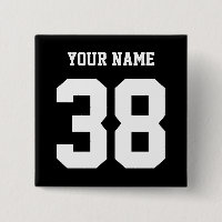 Botón del personalizado de los deportes nombre y