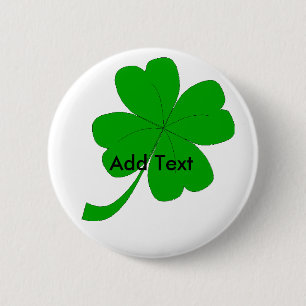 Botón del personalizado del trébol de cuatro hojas