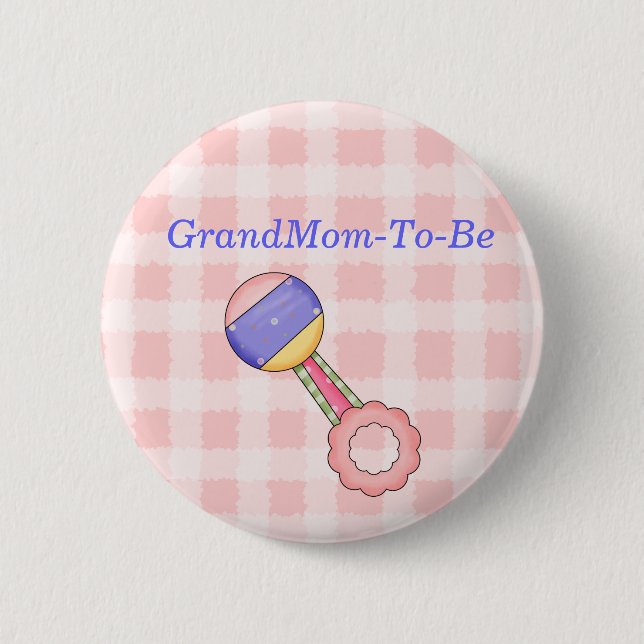 Botón del Pin de la abuela de Baby Shower del (Anverso)