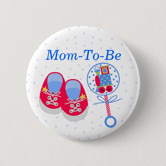 Botón del Pin de la mamá de Baby Shower (Anverso)